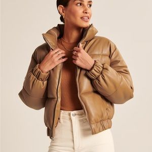 Abercrombie & Fitch Vegan Leather Ultra Mini Puffer